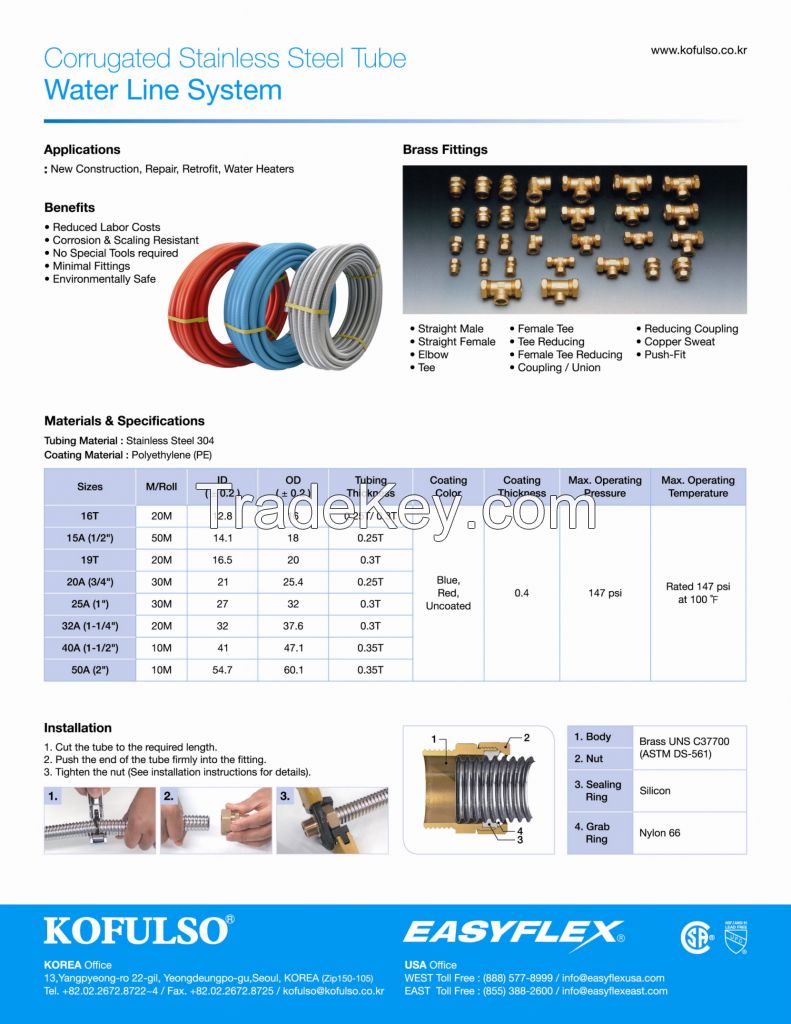 Easyflex Stainless steel flexible water tube