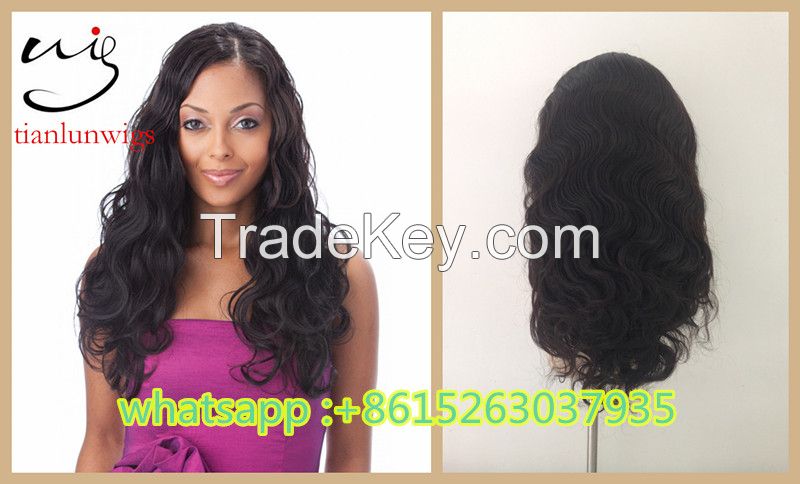 body wave style virgin brazilian human hair glueless full lace wigs for black women 