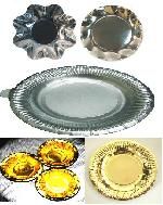 buffet sitting dona raw material in silver green gold in all sizes and paper plate machines