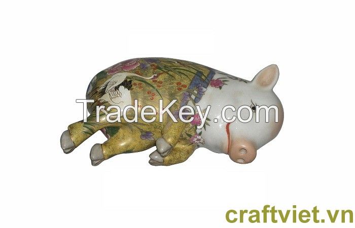 Lucky pig( Sleeping ceramic pig)