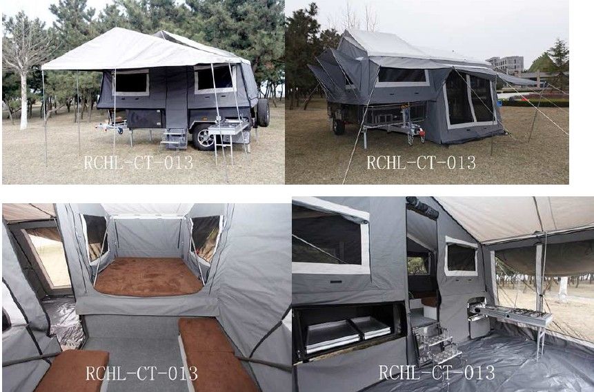 Hard floor forward folding camper trailer