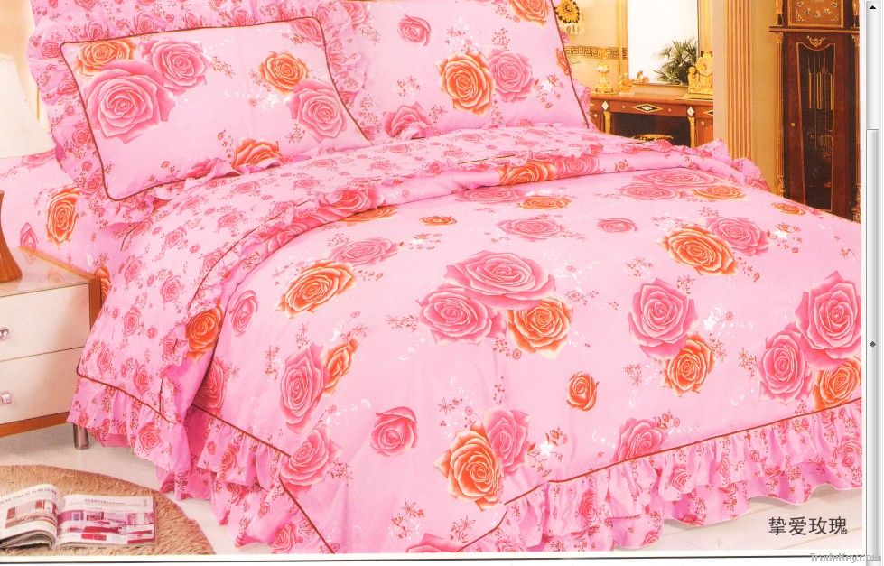 home textile 100% polyester microfiber four piece set on bedding