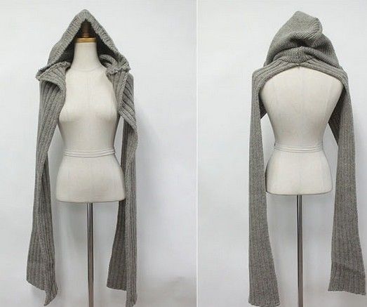 Hooded Knitting Scarf 