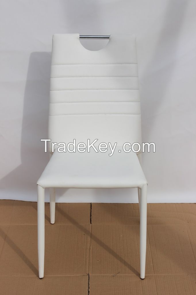 Colorful PU Dining Chair with Handle Leather Dining Chairs