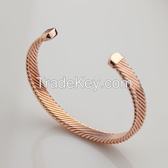 new China supplier wholesale brass cuff wrist band for pain relief power magnetic bracelet b13