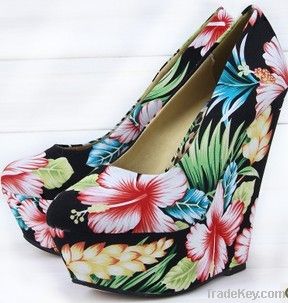 Women wedge pump shoe