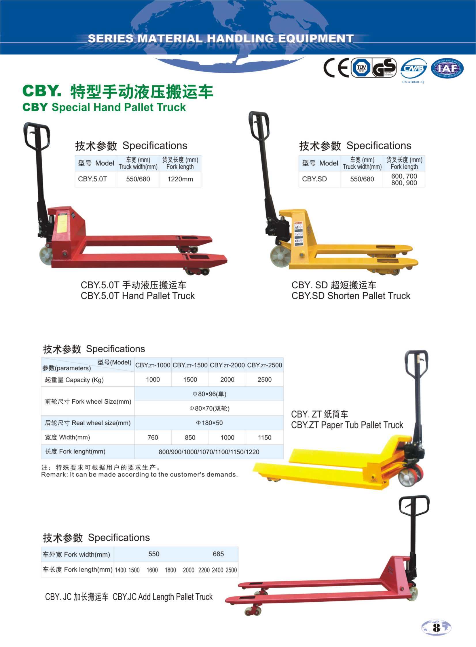 CBY .AC/DF  Hand Pallet Truck