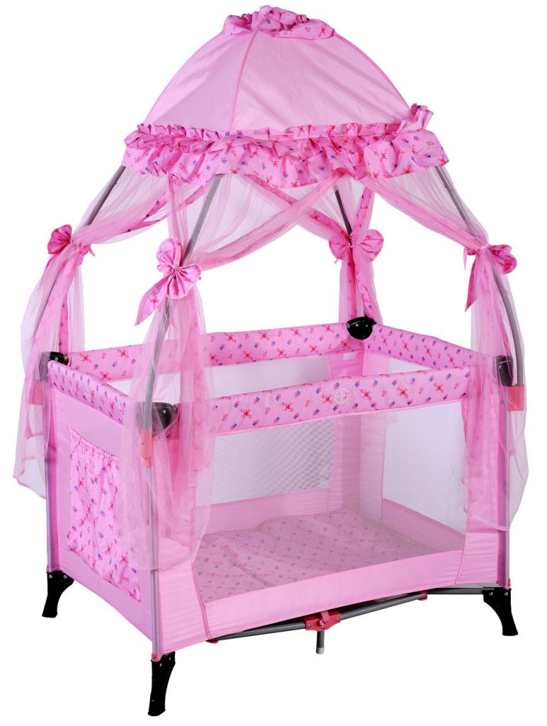 folding baby bed/baby playpen/with luxury mosquito net/single cot bed  