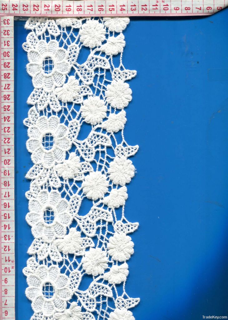 High Quality 100% Cotton Flower Lace Edge