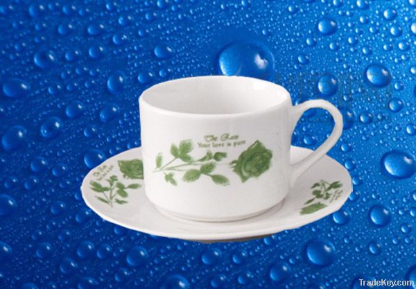 Porcelain Coffee Cup &amp; Saucer Sets with Customized Design