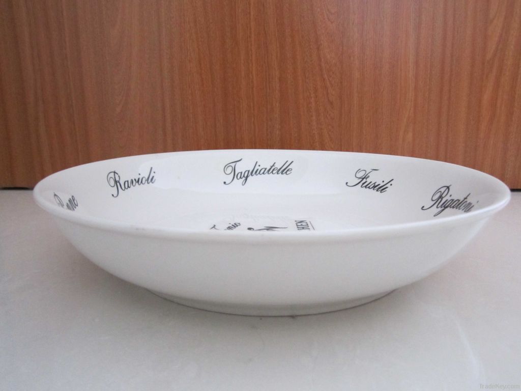 Porcelain Pasta Bowl, Customized Logos or Designs are Accepted