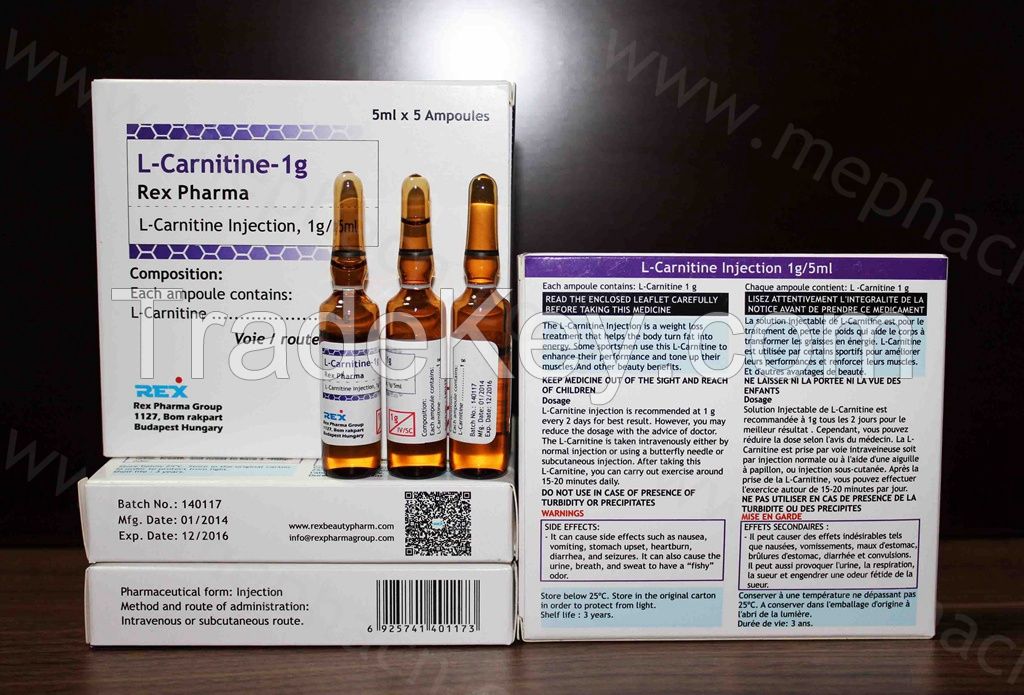 L-carnitine injection for loss weight (in stock), 2g /1g