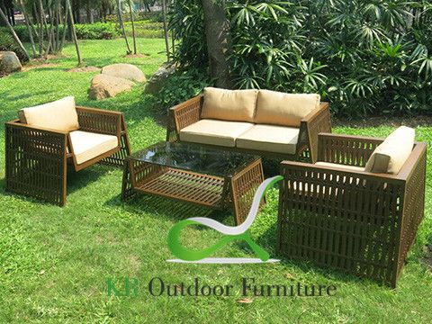 Outdoor Furniture Aluminum Sofa Wicker Sofa Set