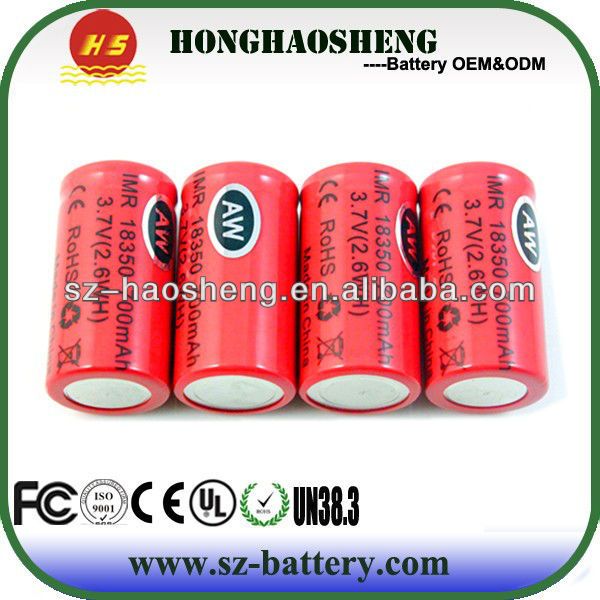 Original AW IMR Battery for E-cigarette 18350 700mah Rechargeable Li-ion Battery