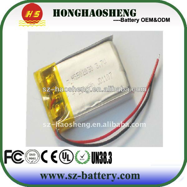 3.7v 502030 Lithium Ion Ploymer Rechargeable Battery 250mah