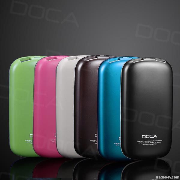 DOCA T50 mobile power bank 5000mah for mobile phone and dvd