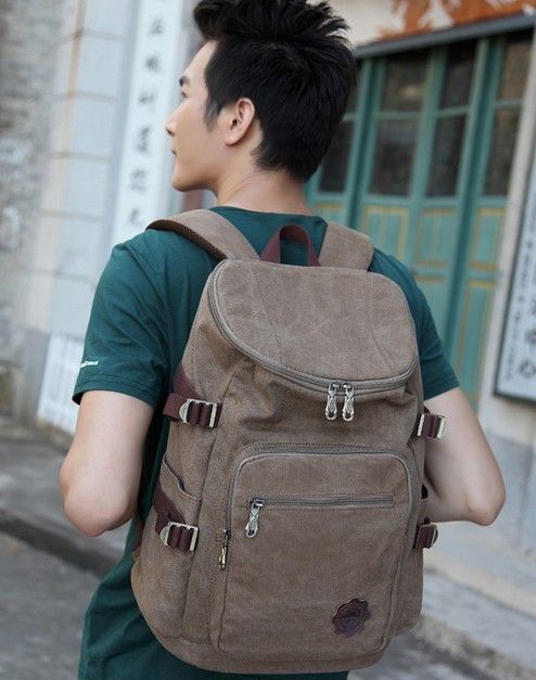 Canvas laptop backpack bag supplier