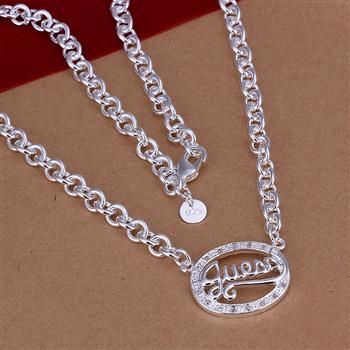 925 sterling silver plated fashion necklace jewelry 