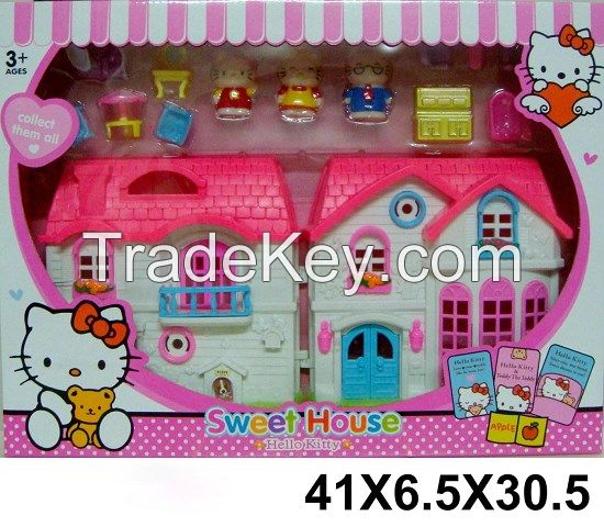 Hello kitty villa game /play house toys