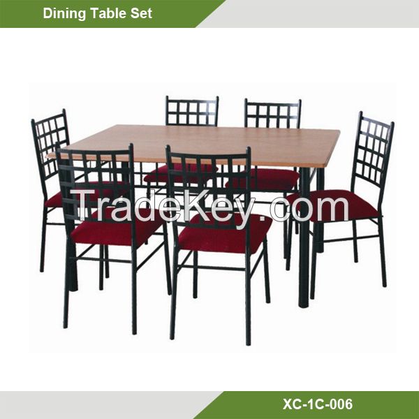 Dining Room sets-Cheap Beauty Square METAL &amp; MDF 7-pc dining room set XC-1C-006