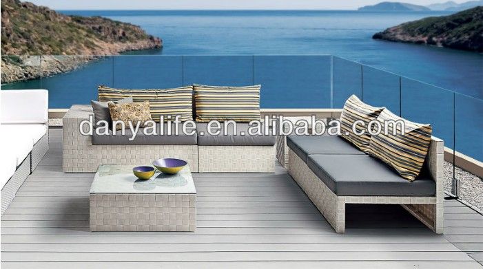 DYSF-D5408,Wicker Garden Patio Sofa Set,Rattan Outdoor Restaurant Sofa Chair with Tea/ Coffee Table,4 Seats Swimming Pool Sofa