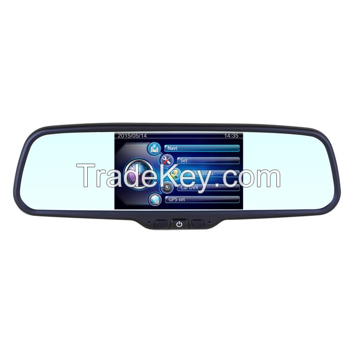 Car Rearview Mirror Monitor with DVR, Bluetooth, GPS Navigation