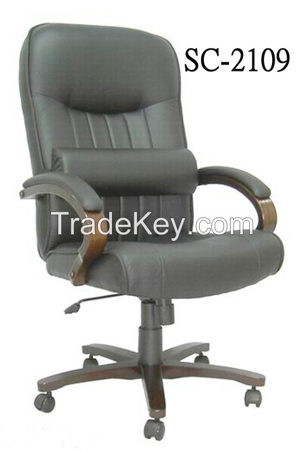 SC-2109Office Chair with Wooden Armrests and Base