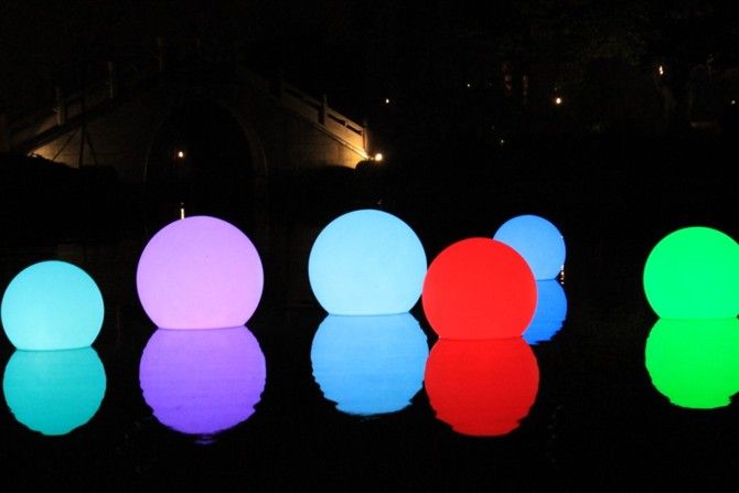 Waterproof LED ball light with remote control