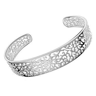 Hollow-Out Silver Plated Bracelets