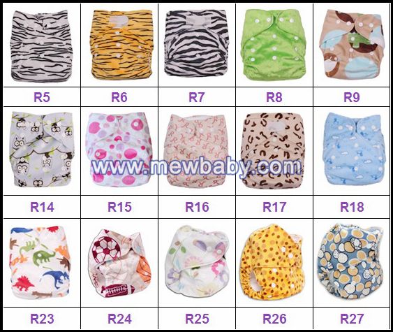 All In One Size Washable Pocket Styled Baby Cloth Diapers/Nappies