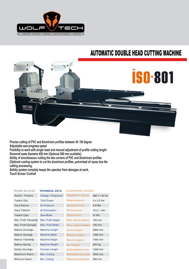 FULL AUTOMATIC DOUBLE HEAD CUTTING MACHINE