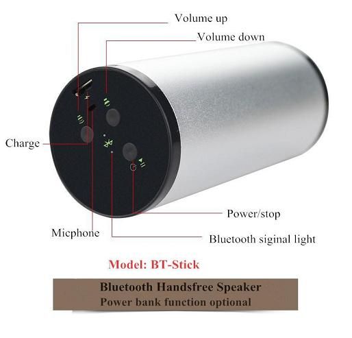 BT-STICK power bank with bleutooth speaker comobs