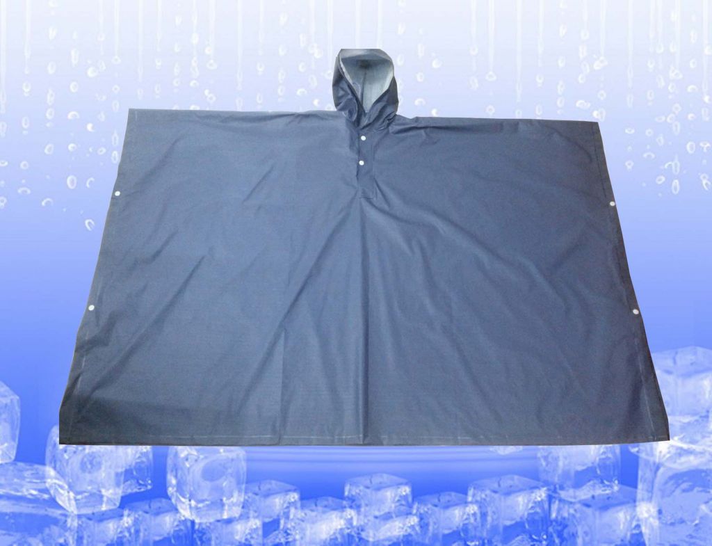 PVC/Polyester/PVC rain poncho