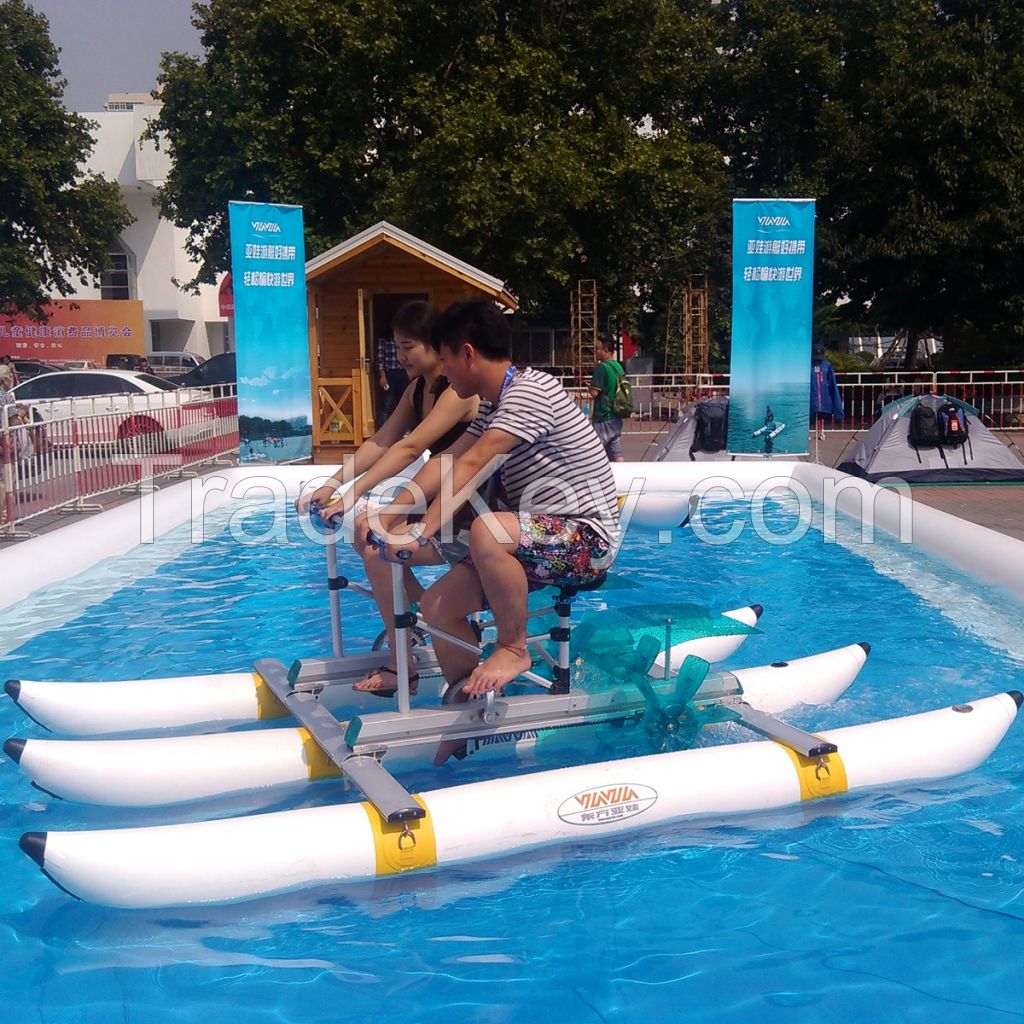 High Quality inflatable PVC Pontoons Aluminum Frame Water Bikes, Fishing Pedal Boats Supply