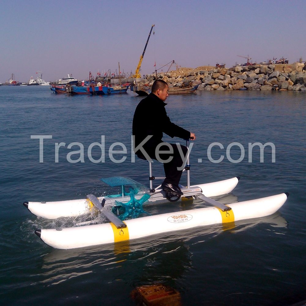 China YAWA Water Bicycle Water Bike Sea Bicycle Sea Bike Pontoon Pedal Boat Hydro Bike Price