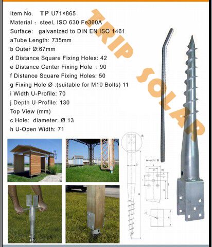 Q235 Solar Ground Screw Piles with Hot Dipped Galvanized