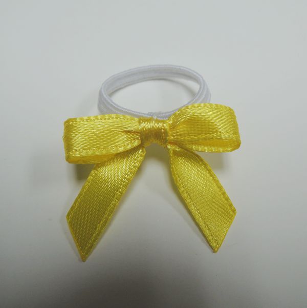 Pre made elastic satin ribbon bow for perfume bottle