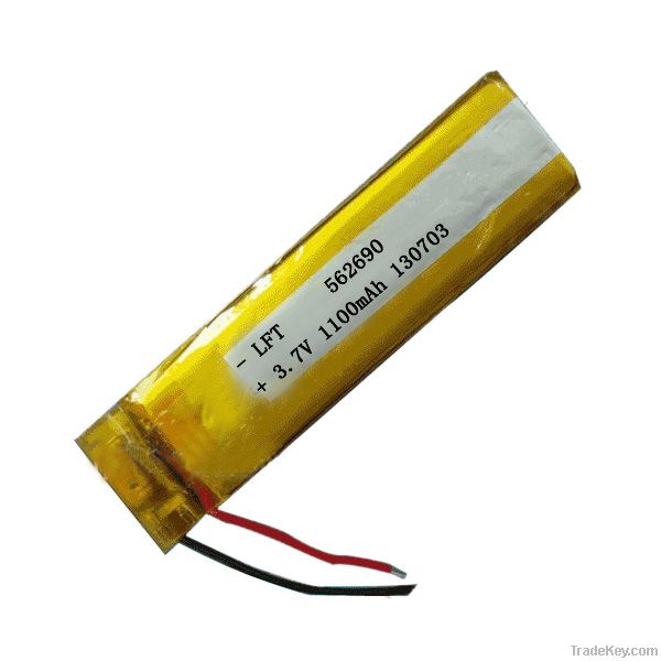 3.7v 1100mah li-ion polymer battery pack 562690 for GPS