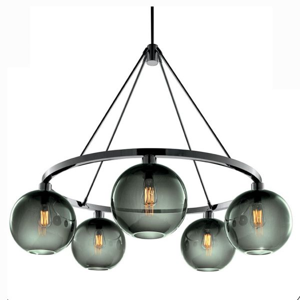 With Chrome Light Frame Big Glass Niche Modern Chandelier