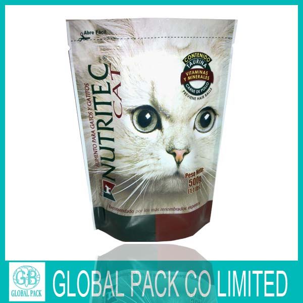 Stand Up Aluminum Foil Bag For Pet Food Packaging With Zipper