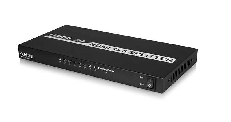 Full HDMI 1.4 1X8 Splitter with HDCP &amp;amp;amp; 8KV ESD protection   HLHD0108B