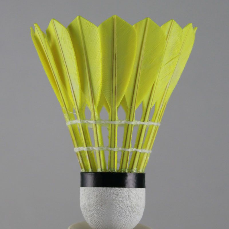 Unique national manufacturer yellow badminton shuttlecock goose feather