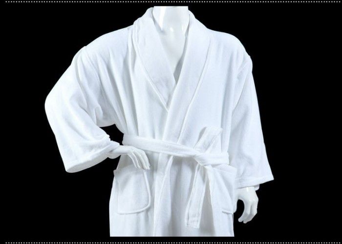 Simple Design Velour Terry Bathrobe