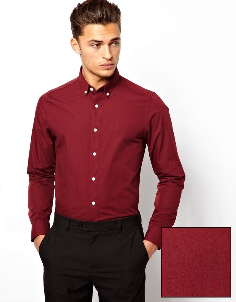 Social Shirt for Men Maroon Color Wholesale China