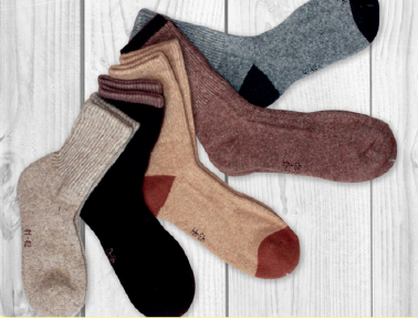 Sheep wool socks (50 % sheepwool, 30 % Viscous, 16 % Spandex, 4 % Nylon)