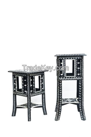 wooden painted black stool small  and medium