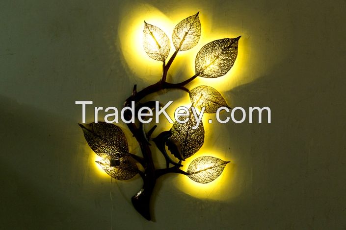 Iron tree branch wall decor  with led light