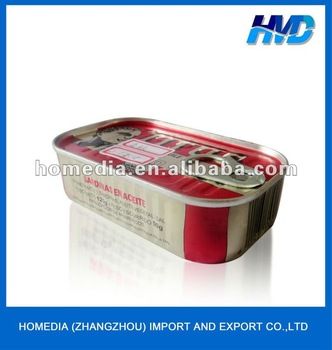 Food Grade Square Tin Can For Sardine Fish