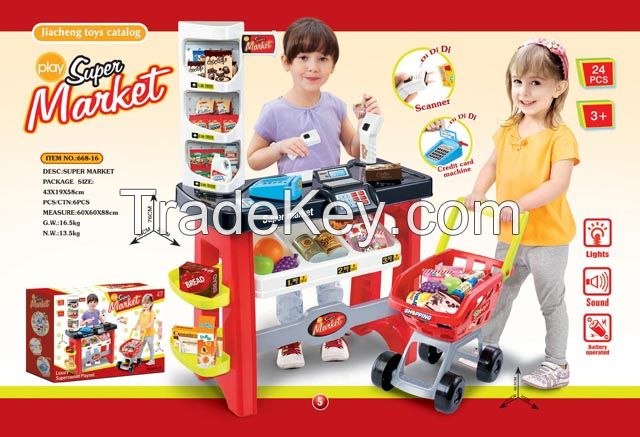 2015 new kids luxury supermarket play set toys