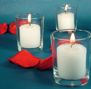 glass candle cup for tealights or votives